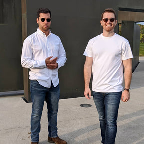 Chemise boyfriend décontractée en coton biologique Twill blanc