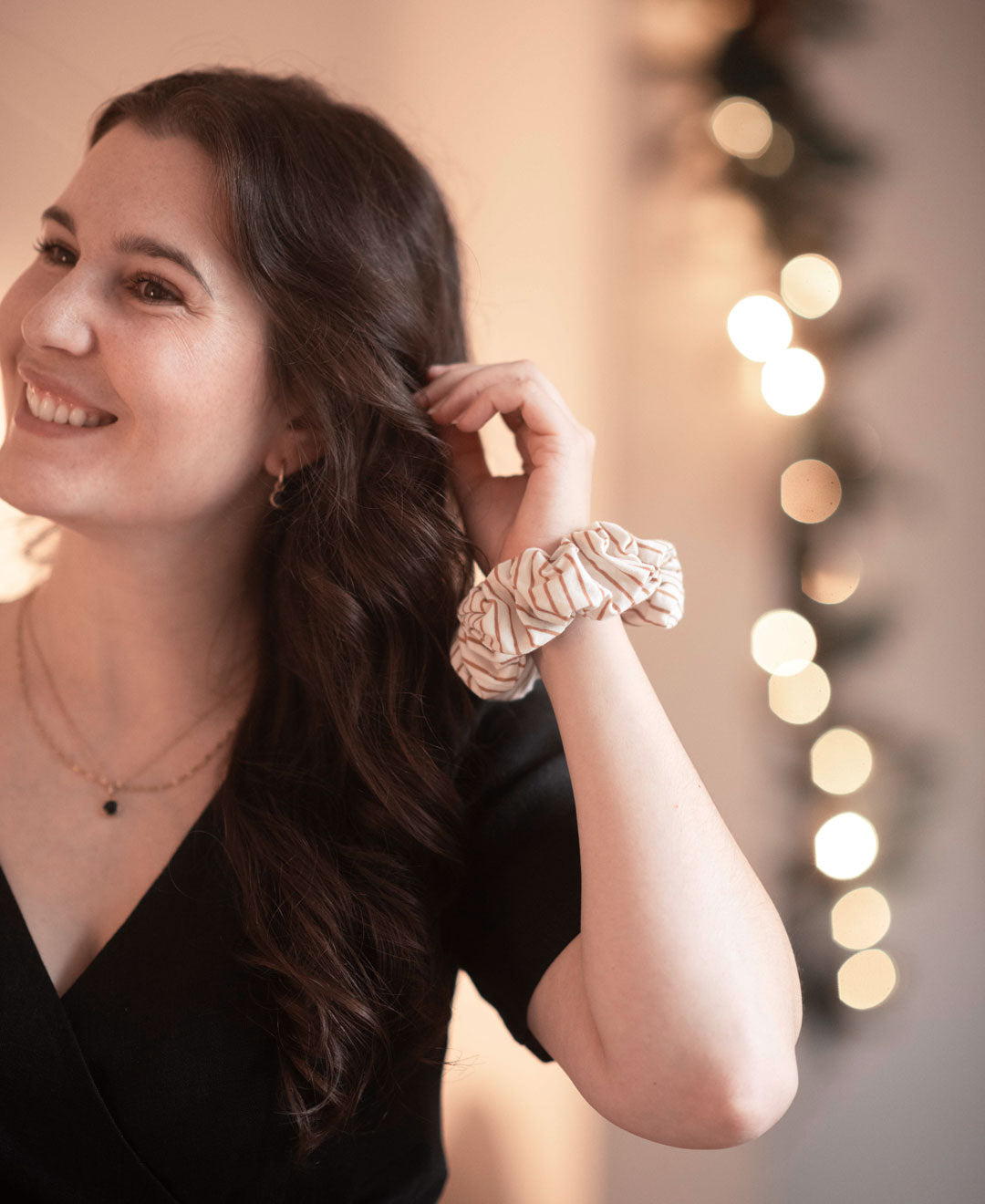 Chou Amande rayée en coton biologique fait au Québec