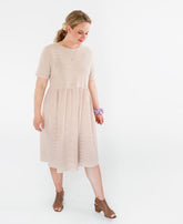 Robe Amande rayée en coton biologique faite au Québec