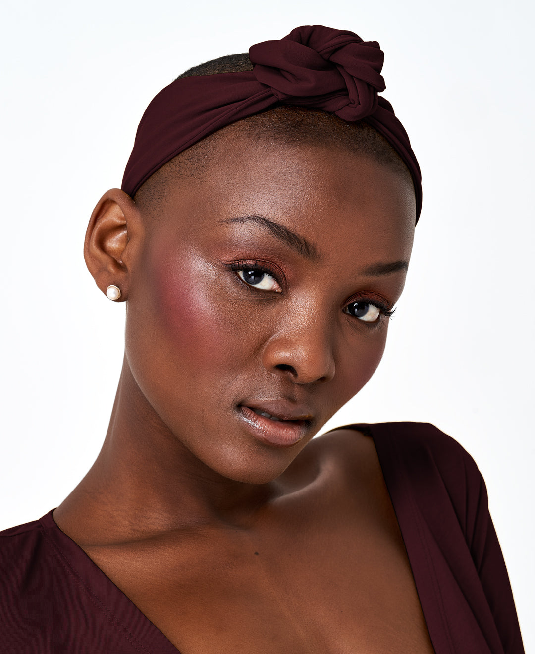 Bandeau stretch ajustable fait au Québec en coton bio bourgogne