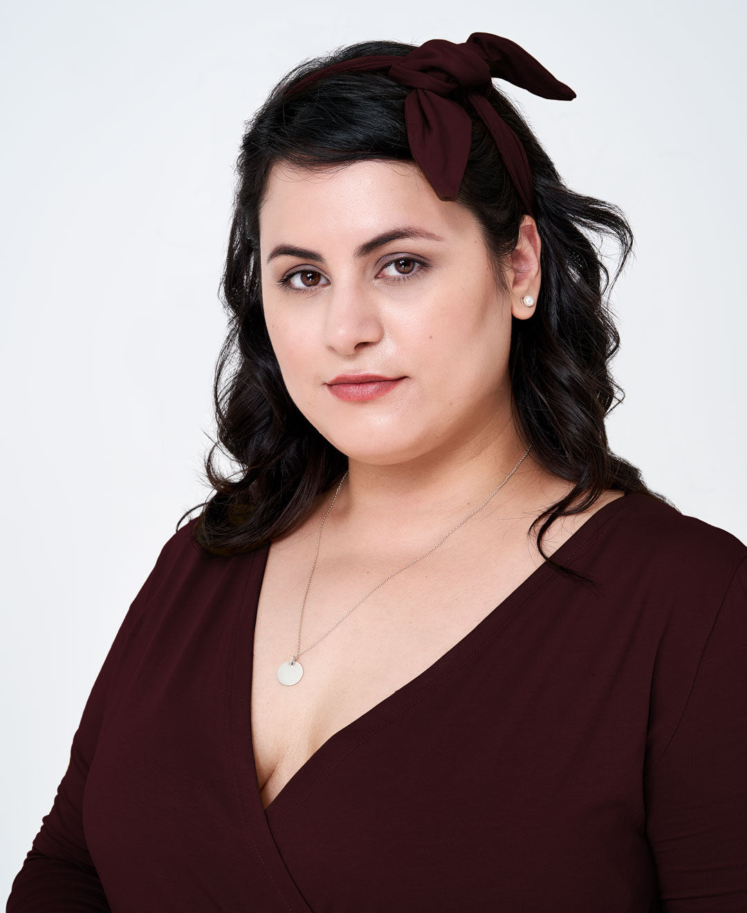 Bandeau stretch ajustable fait au Québec en coton bio bourgogne