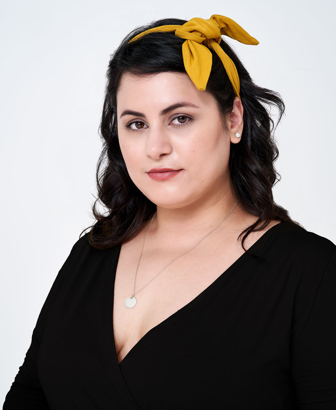 Bandeau stretch ajustable fait au Québec en coton bio jaune