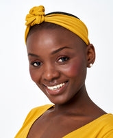 Bandeau stretch ajustable fait au Québec en coton bio jaune