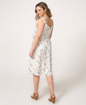 Jupe portefeuille robe fleurie fait au Québec en coton biologique