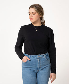 Chandail en coton biologique noir fait au Québec