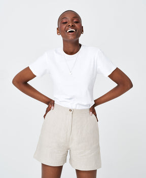 T-shirt blanc en coton biologique fait au Québec