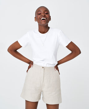 T-shirt blanc en coton biologique fait au Québec